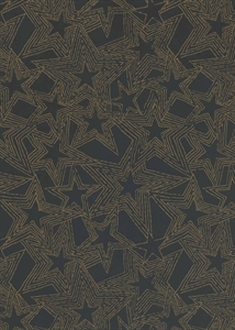 Bogen 70x 100cm, Stars, schwarz/gold