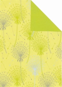 Bogen 70x 100cm, Varenna Blume- gerippt, gelb/grün