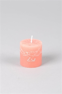 Rustic Zylinderkerze, 5cm x Ø50mm, peach pink Rustic Zylinderkerze, 5cm x Ø50mm, peach pink