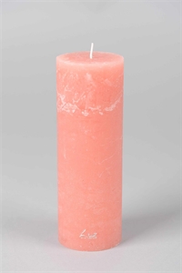 Rustic Zylinderkerze, 15cm x Ø50mm, peach pink Rustic Zylinderkerze, 15cm x Ø50mm, peach pink