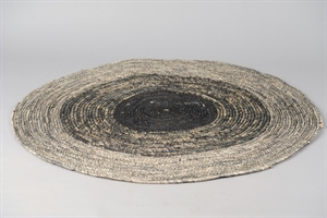 Teppich, rund Ø80cm, grau-schwarz