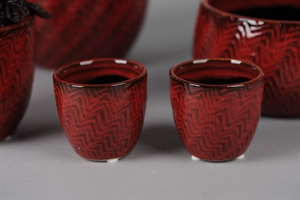 Blumentopf, Keramik Aurore Ø8x H7.3cm, red*