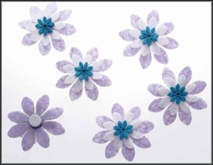Filz, Blume 60mm mit Klebepunkt, lila
