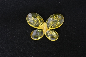 Schmetterling, Acryl 30mm mit Langloch, gelb