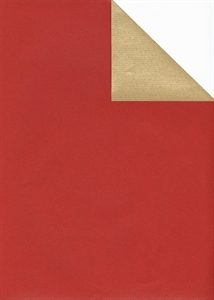Bogen 70x 100cm, Uni Duo gerippt, rot/gold