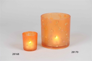Windlicht, Vergissmeinnicht - Ø15x H15cm, orange