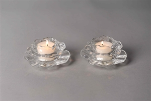 Teelichthalter, in Blütenform - Ø9.7x H4.9cm, klar