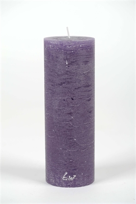 Rustic Zylinderkerze, 15cm x Ø50mm, violett