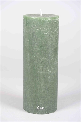 Rustic Zylinderkerze, 27cm x Ø100mm, tannengrün