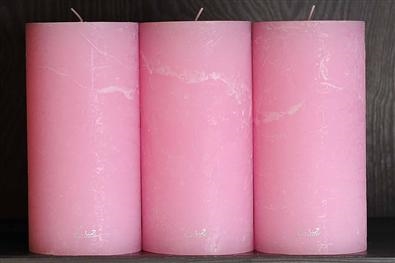 Rustic Zylinderkerze, 27cm x Ø100mm, pink lady