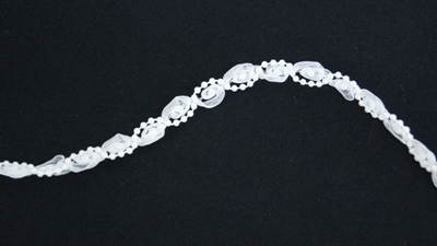 Band 10y/ 10mm, Rose-perl garland, weiss