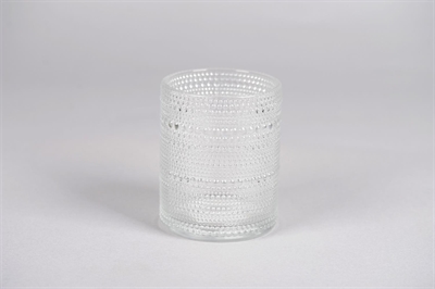 Windlicht, Glas Perline Ø10x H12.5cm, klar