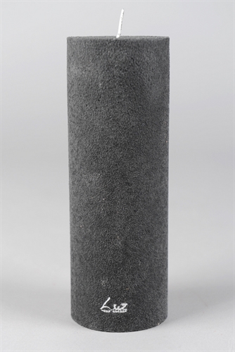 Velvet Zylinderkerze, 20cm x 70mm, anthrazit