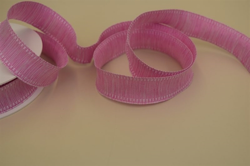 Band 20m/ 25mm, Uni gewoben 2-farbig, pink