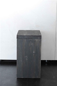 Säule, Holz B30x 30x H70cm, dunkelgrau