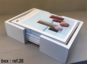 Box, 19x 25x H5cm für Werbung, weiss Box, 19x 25x H5cm für Werbung, weiss