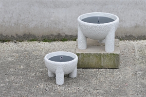 Outdoor Kerzen Topf, Tub Ø15x H11cm, weiss