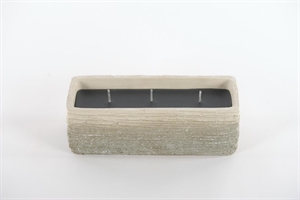 3-Docht KerzenTopf, River L30x 11x 9.8cm, rock 3-Docht KerzenTopf, River L30x 11x 9.8cm, rock