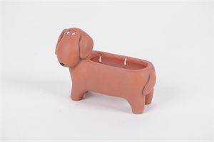 KerzenTopf, 3-Docht - Hund H14.5 x 10x L20cm, ton* KerzenTopf, 3-Docht - Hund H14.5 x 10x L20cm, ton*