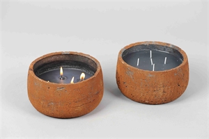 KerzenTopf, 3-Docht Rock Ø19.5x H10cm, rost* KerzenTopf, 3-Docht Rock Ø19.5x H10cm, rost*
