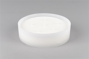 6-Docht Kerze im Topf, H6cm x Ø225mm, weiss 6-Docht Kerze im Topf, H6cm x Ø225mm, weiss