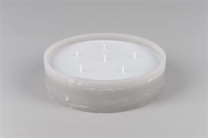 6-Docht Kerze im Topf, H6cm x Ø225mm, hellgrau 6-Docht Kerze im Topf, H6cm x Ø225mm, hellgrau