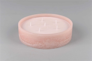 6-Docht Kerze im Topf, H6cm x Ø225mm, altrosa 6-Docht Kerze im Topf, H6cm x Ø225mm, altrosa