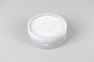 3-Docht Kerze im Topf, H6cm x Ø150mm, mausgrau 3-Docht Kerze im Topf, H6cm x Ø150mm, mausgrau