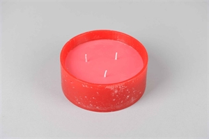 3-Docht Kerze im Topf, H6cm x Ø150mm, dunkelrot 3-Docht Kerze im Topf, H6cm x Ø150mm, dunkelrot