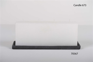 4-Docht Velvet Kubus, H12cm x 320x T80mm, weiss 4-Docht Velvet Kubus, H12cm x 320x T80mm, weiss