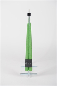 Velvet Tauchkerze, 30cm x 22mm - Paar, kleeblattgrün