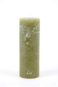 Rustic Zylinderkerze, 15cm x Ø50mm, scottish grün