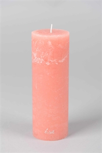 Rustic Zylinderkerze, 15cm x Ø50mm, peach pink