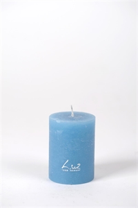 Rustic Zylinderkerze, 8cm x Ø60mm, capri blau* Rustic Zylinderkerze, 8cm x Ø60mm, capri blau*