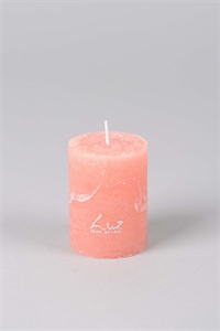 Rustic Zylinderkerze, 8cm x Ø60mm, peach pink Rustic Zylinderkerze, 8cm x Ø60mm, peach pink