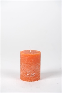Rustic Zylinderkerze, 8cm x Ø60mm, orange Rustic Zylinderkerze, 8cm x Ø60mm, orange