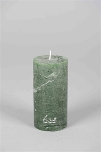 Rustic Zylinderkerze, 12cm x Ø60mm, tannengrün Rustic Zylinderkerze, 12cm x Ø60mm, tannengrün