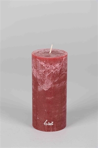 Rustic Zylinderkerze, 16cm x Ø60mm, bourgogne Rustic Zylinderkerze, 16cm x Ø60mm, bourgogne