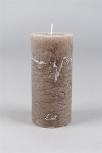 Rustic Zylinderkerze, 16cm x Ø60mm, taupe* Rustic Zylinderkerze, 16cm x Ø60mm, taupe*