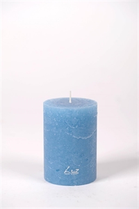 Rustic Zylinderkerze, 10cm x Ø70mm, capri blau* Rustic Zylinderkerze, 10cm x Ø70mm, capri blau*