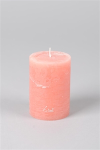Rustic Zylinderkerze, 10cm x Ø70mm, peach pink Rustic Zylinderkerze, 10cm x Ø70mm, peach pink