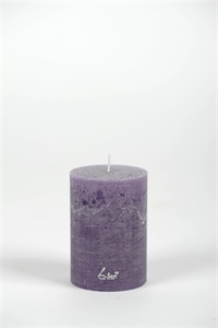 Rustic Zylinderkerze, 10cm x Ø70mm, violett* Rustic Zylinderkerze, 10cm x Ø70mm, violett*