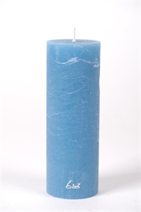 Rustic Zylinderkerze, 20cm x Ø70mm, capri blau* Rustic Zylinderkerze, 20cm x Ø70mm, capri blau*