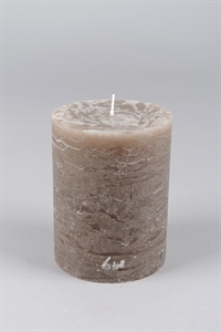 Rustic Zylinderkerze, 20cm x Ø70mm, taupe* Rustic Zylinderkerze, 20cm x Ø70mm, taupe*