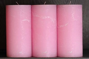 Rustic Zylinderkerze, 20cm x Ø70mm, pink lady*