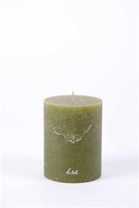 Rustic Zylinderkerze, 12cm x Ø80mm, moosgrün* Rustic Zylinderkerze, 12cm x Ø80mm, moosgrün*