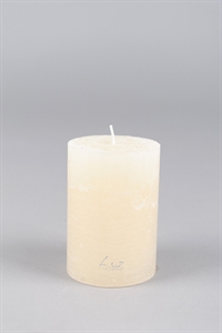 Rustic Zylinderkerze, 12cm x Ø80mm, asper weiss Rustic Zylinderkerze, 12cm x Ø80mm, asper weiss