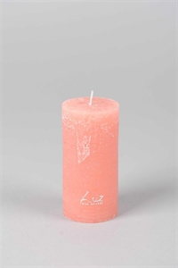 Rustic Zylinderkerze, 16cm x Ø80mm, peach pink* Rustic Zylinderkerze, 16cm x Ø80mm, peach pink*