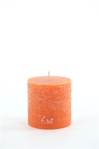 Rustic Zylinderkerze, 9cm x Ø90mm, orange Rustic Zylinderkerze, 9cm x Ø90mm, orange