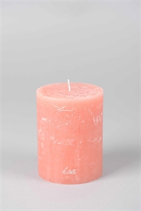 Rustic Zylinderkerze, 13cm x Ø100mm, peach pink Rustic Zylinderkerze, 13cm x Ø100mm, peach pink
